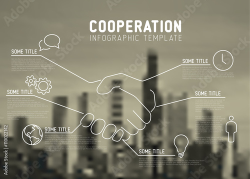 Vector Infographic report template - cooperation