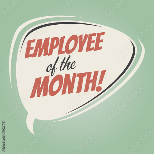 employee of the month retro speech bubble