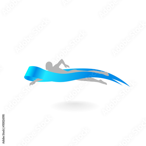 Swimmer Logo Design Element.