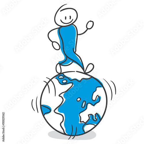 Stick Figure Series Blue / Run the world, Global Player