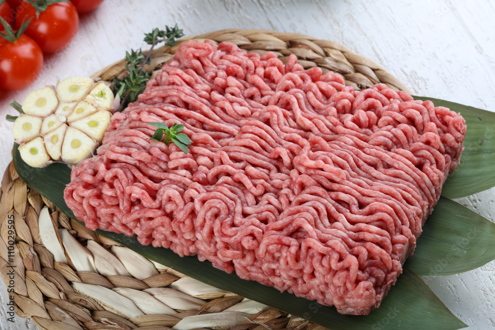 Micned raw Beef