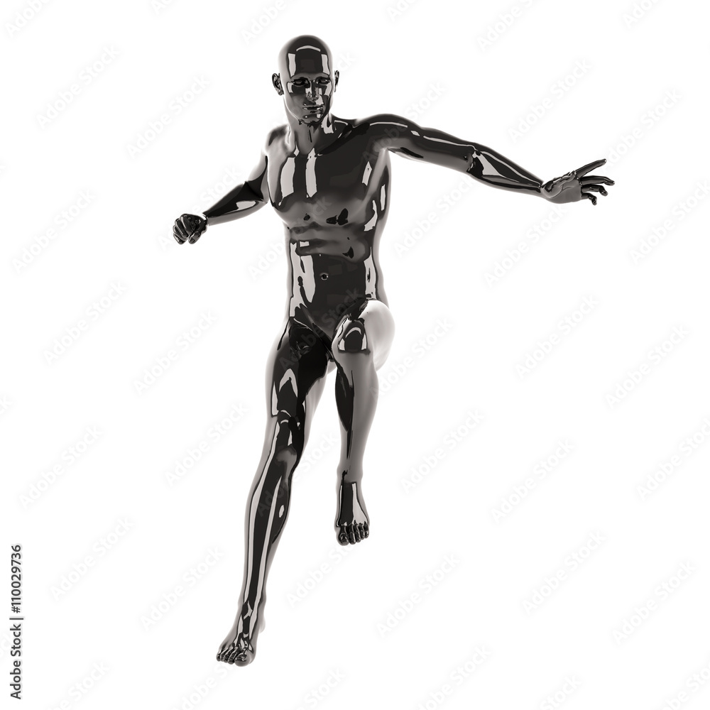 Abstract black plastic human body mannequin over white background. 3D rendering illustration Abstract black plastic human body mannequin over white background. 3D rendering illustration