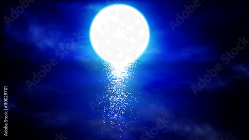 full moon over the water