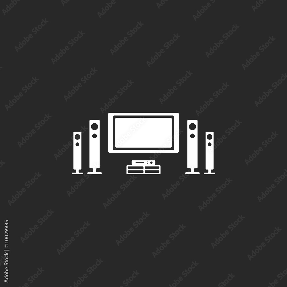Home theater sign simple icon on background Home theater sign simple icon on background
