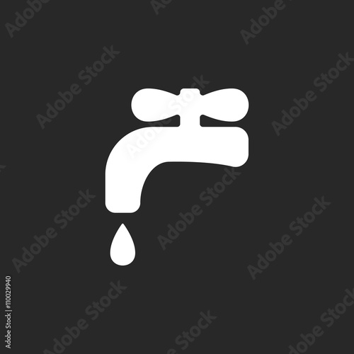 Water tap faucet sign simple icon on background