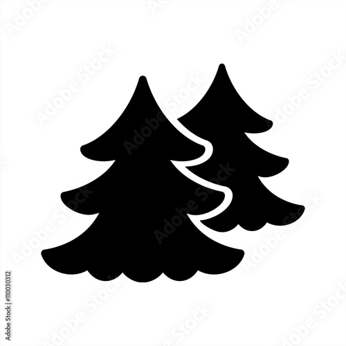 fir forest camping travel expedition tree icon black simple