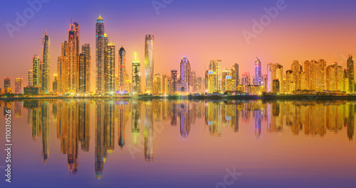 The beauty panorama of Dubai marina. UAE