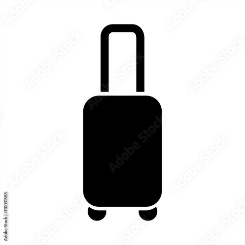 luggage bag suitcase baggage travel icon simple black