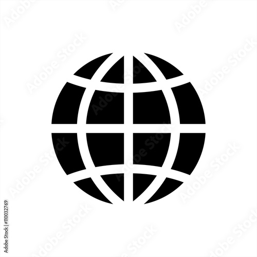 globe travel sphere map simple black icon