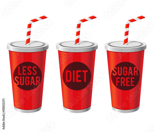 Soda Drink Cups With Sugar Content Label