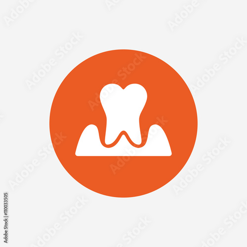 Parodontosis tooth sign icon. Dental care symbol