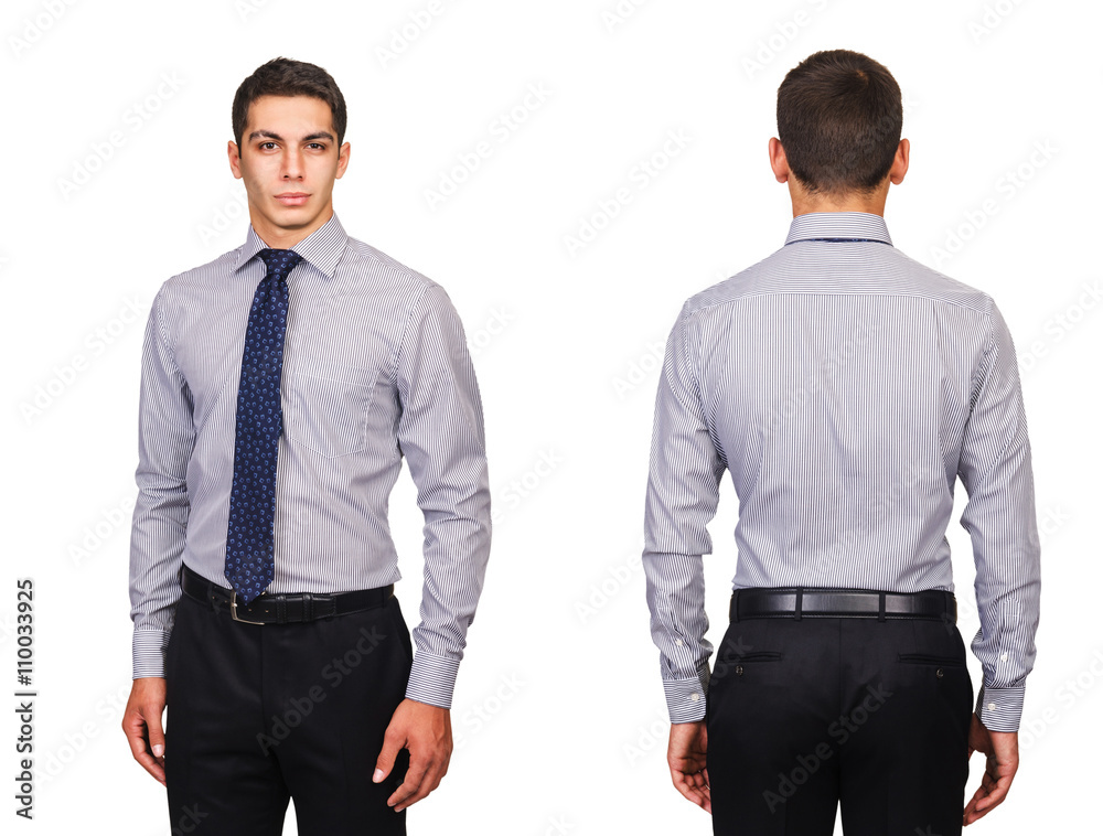 Young man in fashion concept isolated on white Young man in fashion concept isolated on white