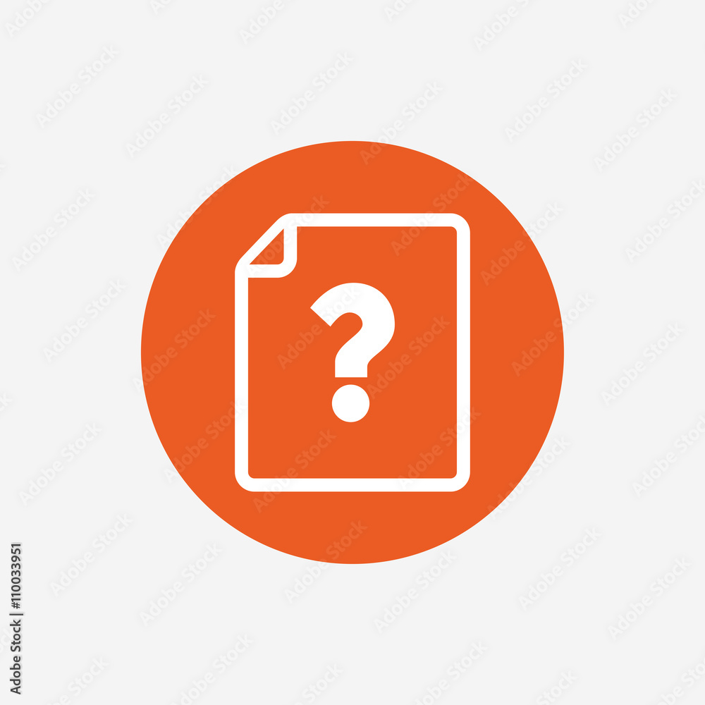 File document help icon. Question mark symbol. File document help icon. Question mark symbol.