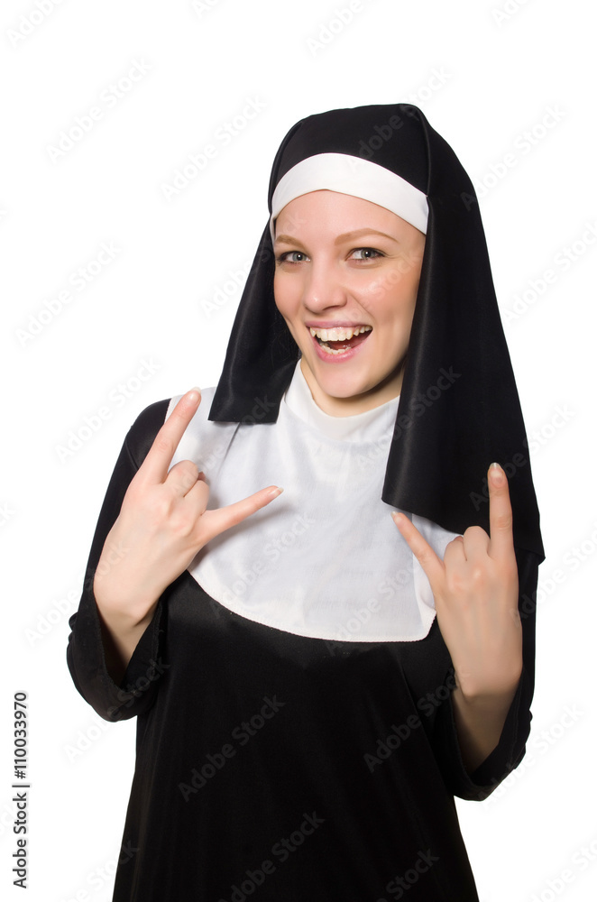 Nun isolated on the white background Nun isolated on the white background