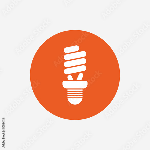 Fluorescent lamp bulb sign icon. Energy saving.