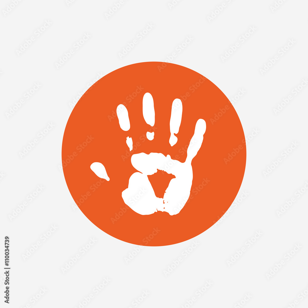 Fototapeta premium Hand print sign icon. Stop symbol.