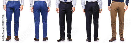 Quadro su tela Fashion concept with trousers on white