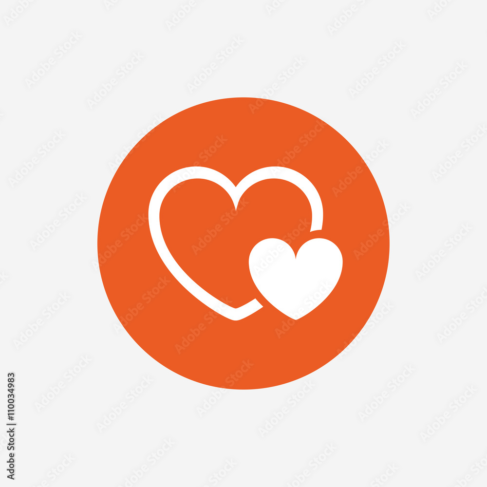Hearts sign icon. Love symbol. Hearts sign icon. Love symbol.