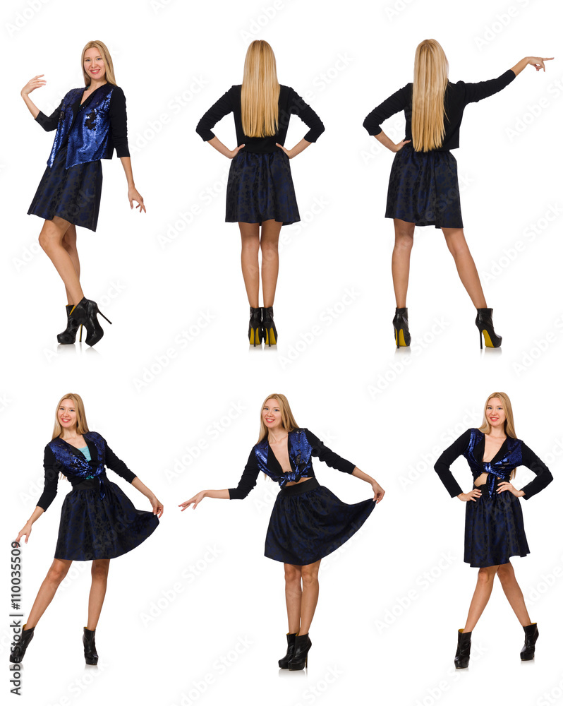 Composite photo of woman in various poses Composite photo of woman in various poses