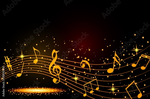 Abstract musical background with notes