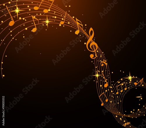 Abstract musical background with notes