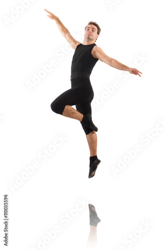 Young dancer isolated on the white