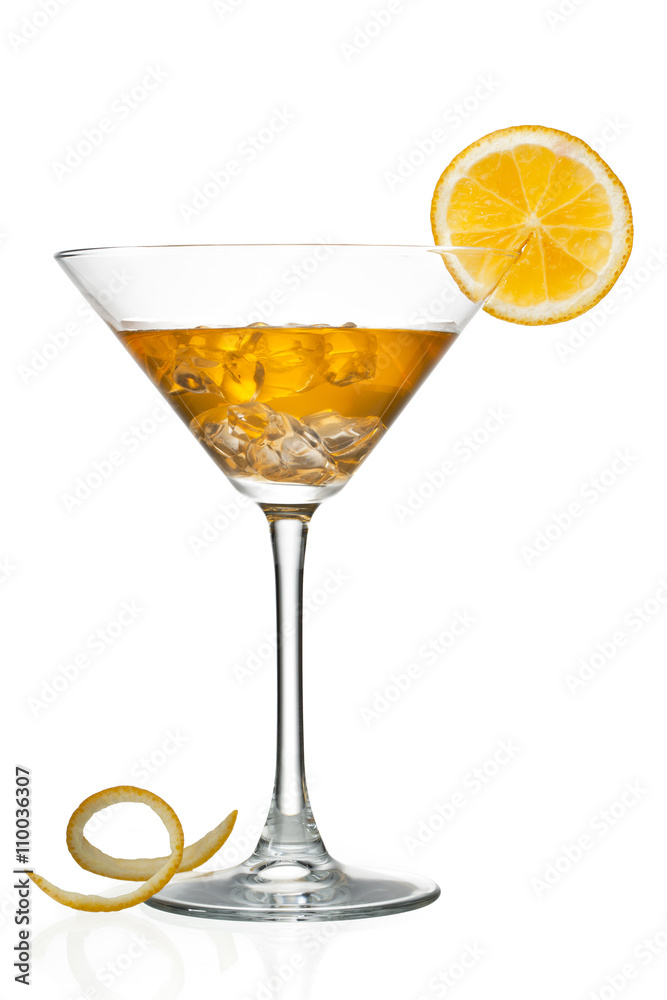 view of orange juice in martini.