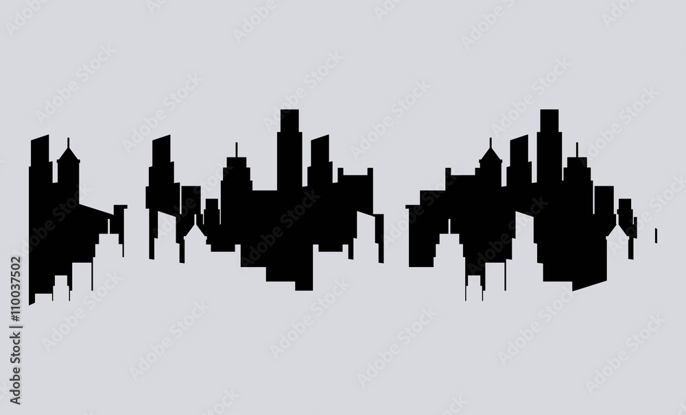 cityscape silhouette design 