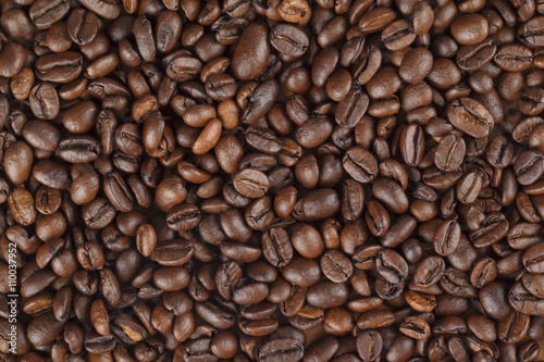 full frame of coffee beans.