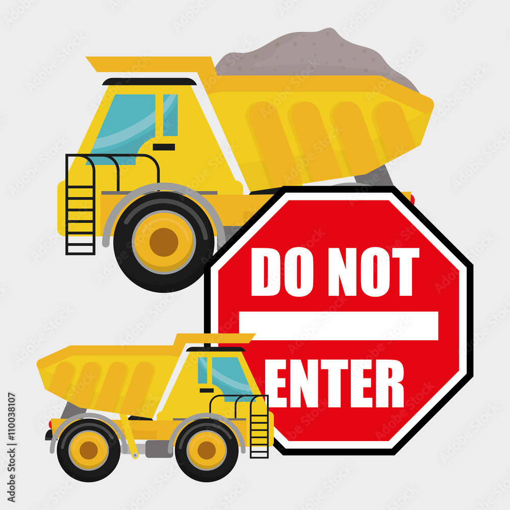 Naklejka premium Construction design. truck icon. repair concept, vector illustration