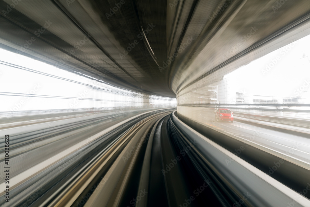 Motion of a Japanese mono rail Motion of a Japanese mono rail