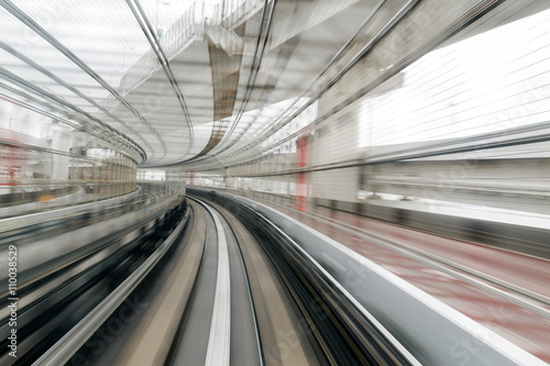 Motion blur of a Japanese mono rail