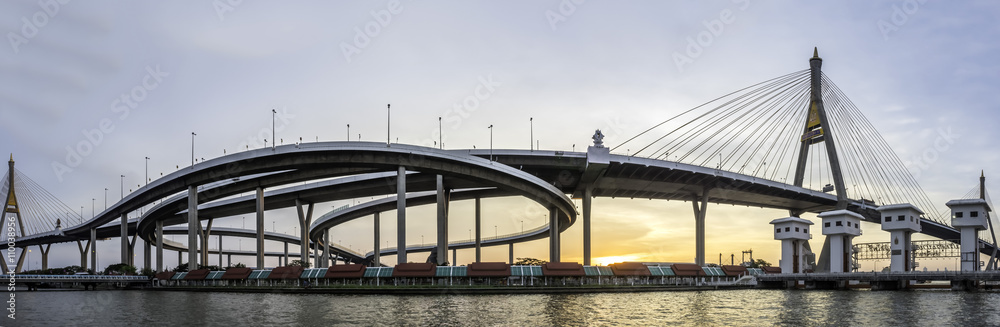Industrial ring bridges in Bangkok under twilight sky Industrial ring bridges in Bangkok under twilight sky