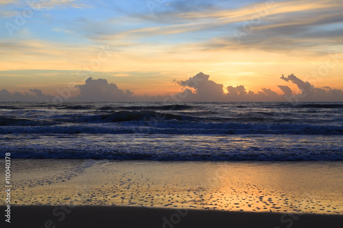 sunrise sky in the morning with colorful cloud on the beach