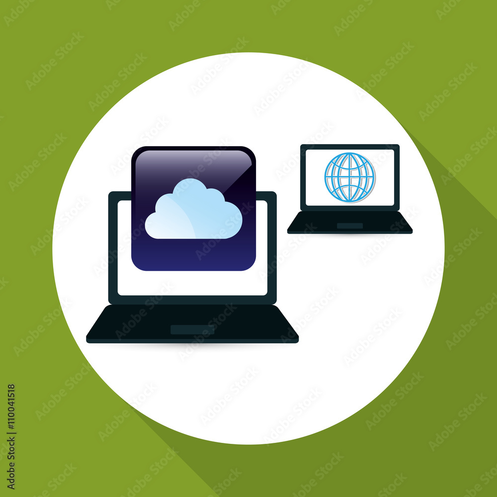 Technology design. social media icon. laptop concept Technology design. social media icon. laptop concept