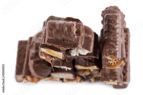 a pile of a chocolate bar