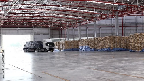 Truck arrived at warehouse photo