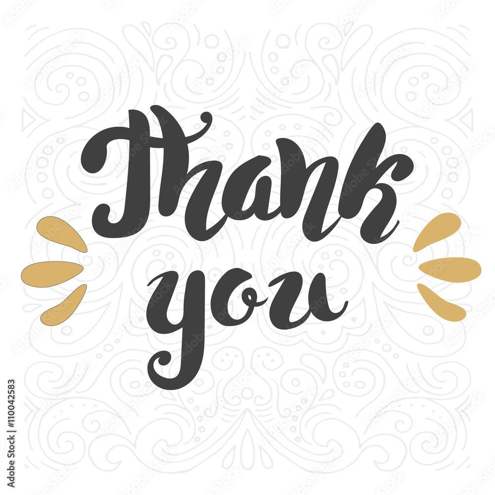 Thank you hand lettering vector illustration