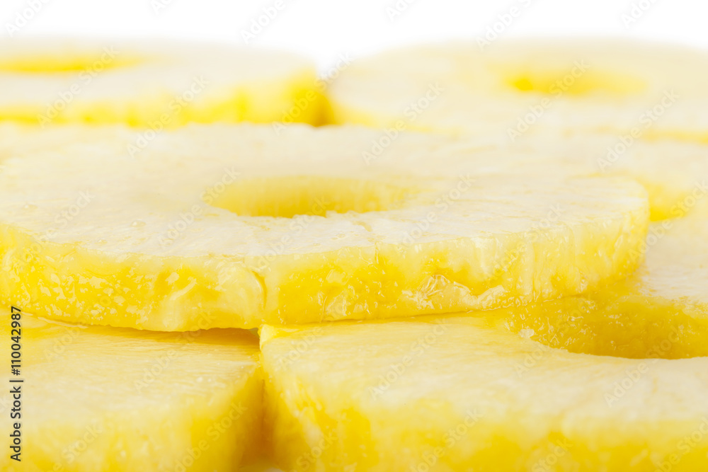 closeup pineapple slices