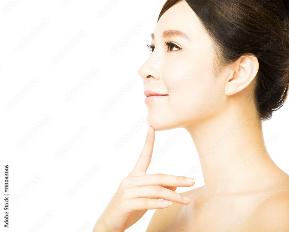 Beautiful face of young woman with clean fresh skin Beautiful face of young woman with clean fresh skin