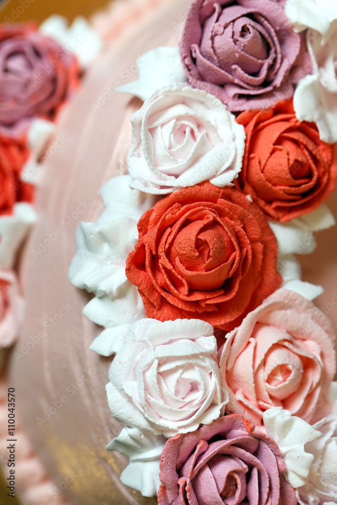 Birthday cake with red roses. Birthday cake with red roses.