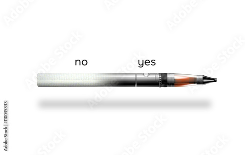cigarette and e-cigarette on white background   © flydragon