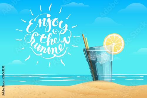 Summer lemonade in the glass 