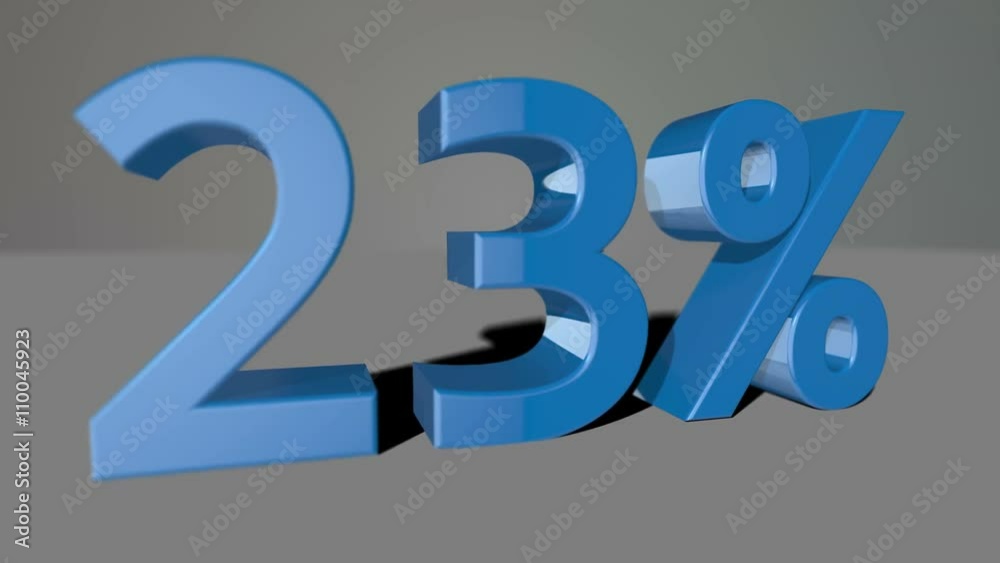 Blue growing 3D numbers, counting up to 94% including luma matte Blue growing 3D numbers, counting up to 94% including luma matte