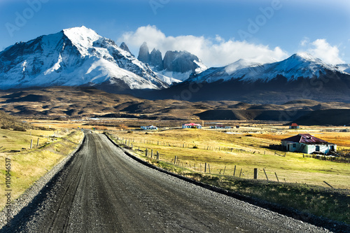 The amazing scenario of Torres del Paine National Park