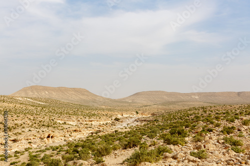 Wide panorama of distant mountains