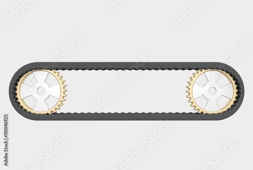 conveyor belt with steel cogwheels