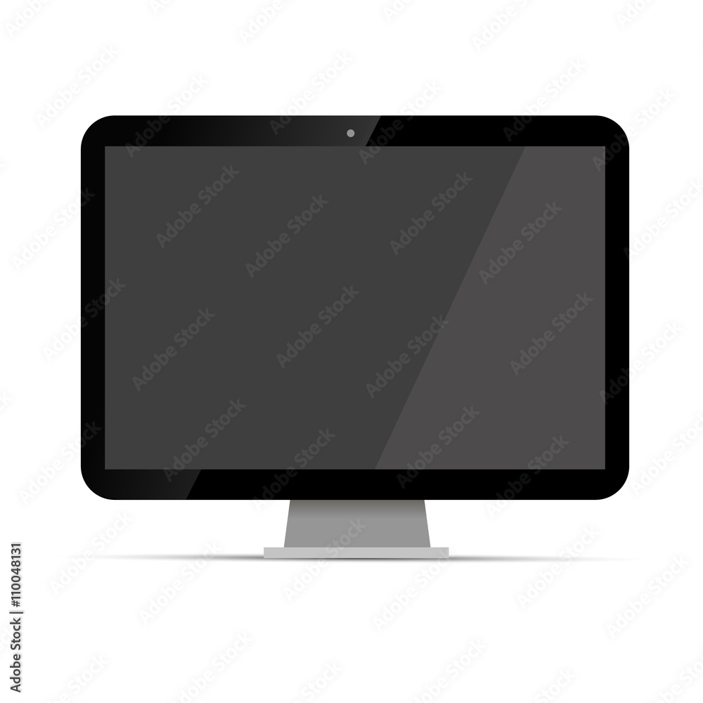 Glossy flat PC monitor on white Glossy flat PC monitor on white
