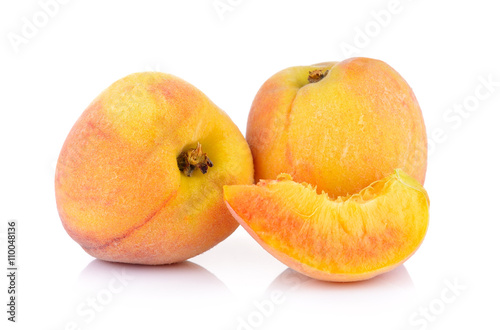 Peach on white background