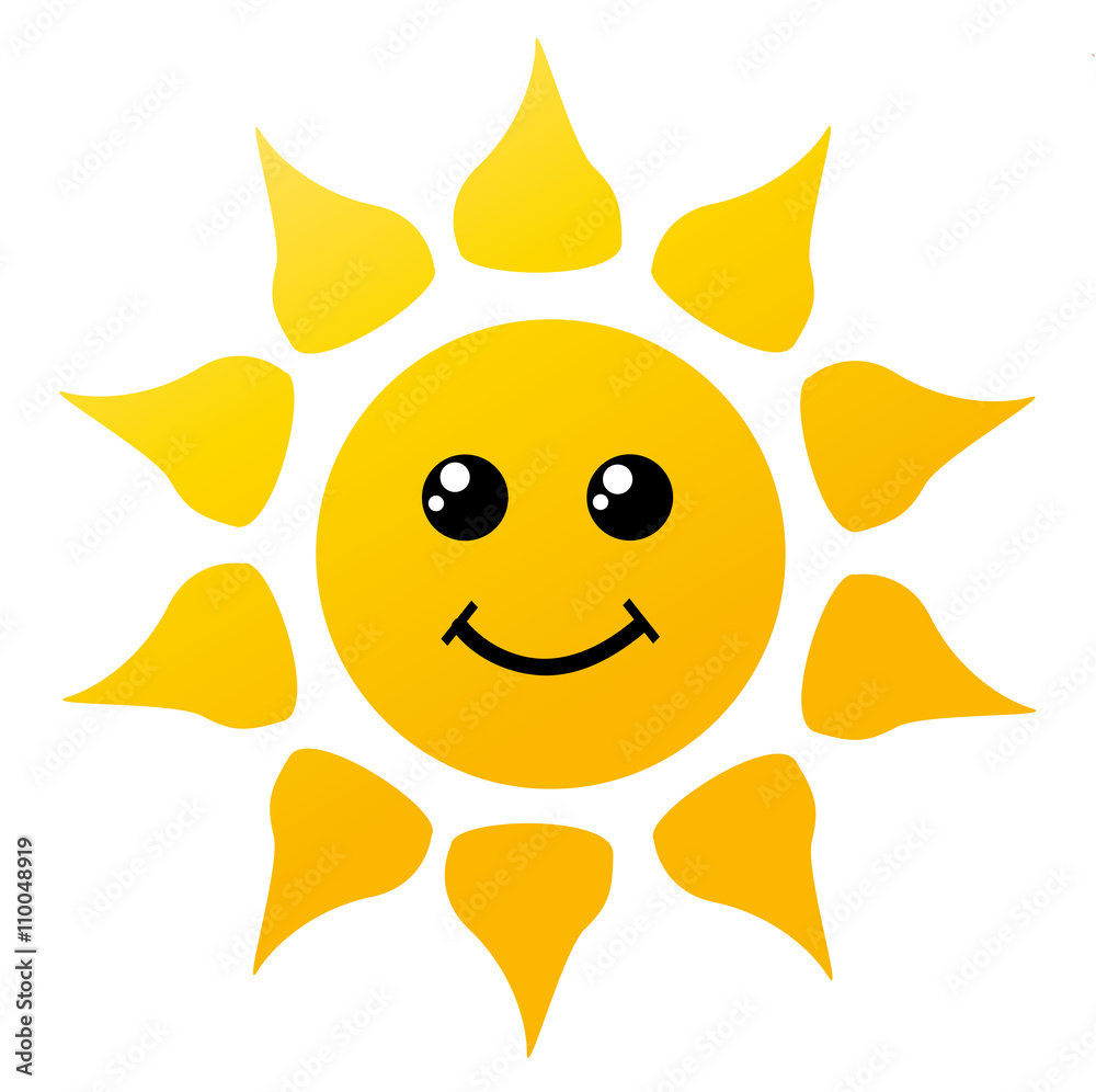vector illustration of the sun on white